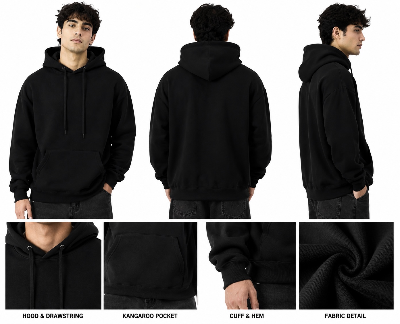 Premium Black Unisex Hoodie