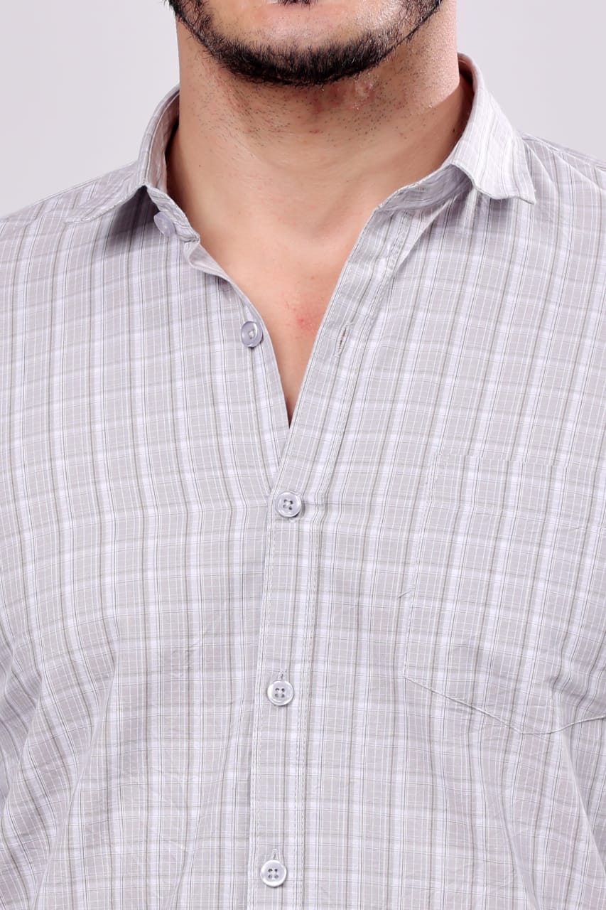 MENS GREY CHECKS SHIRT
