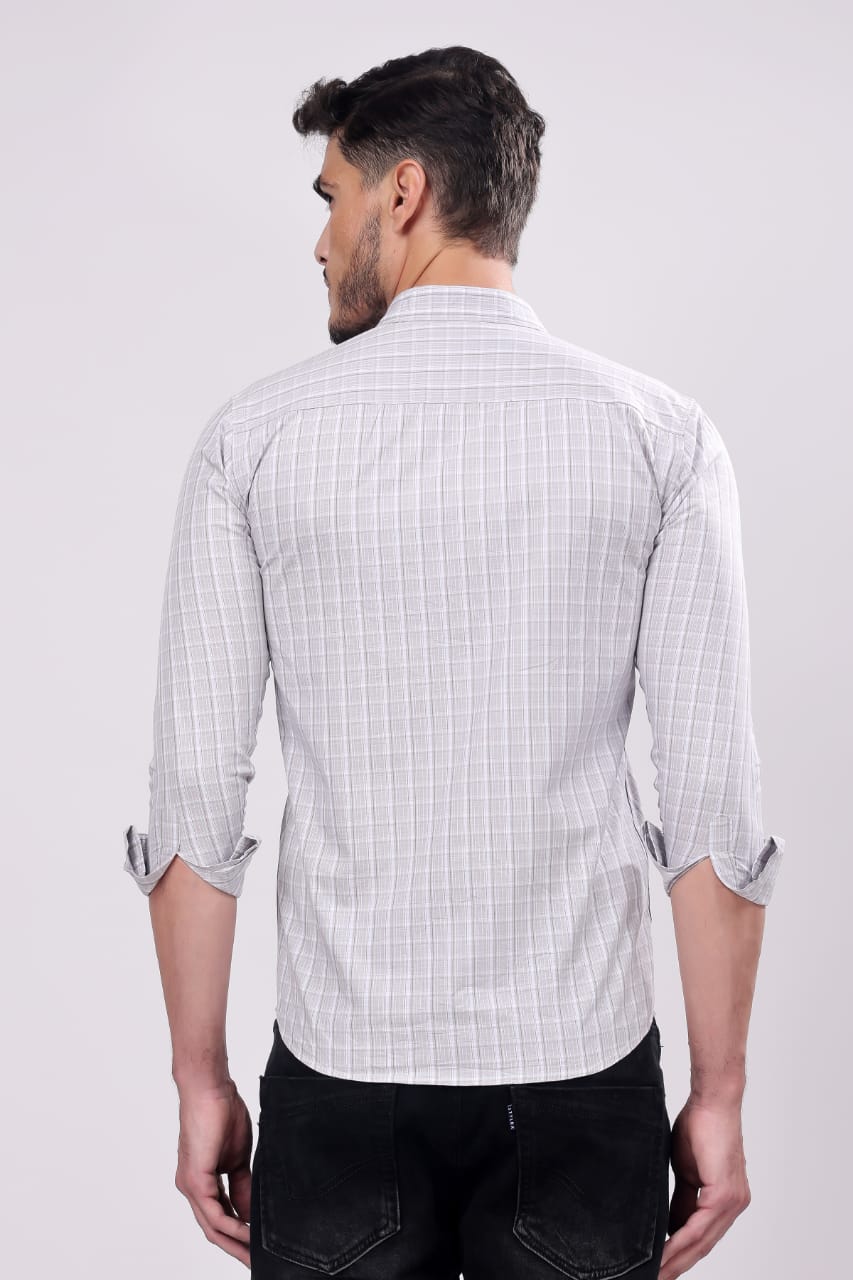 MENS GREY CHECKS SHIRT