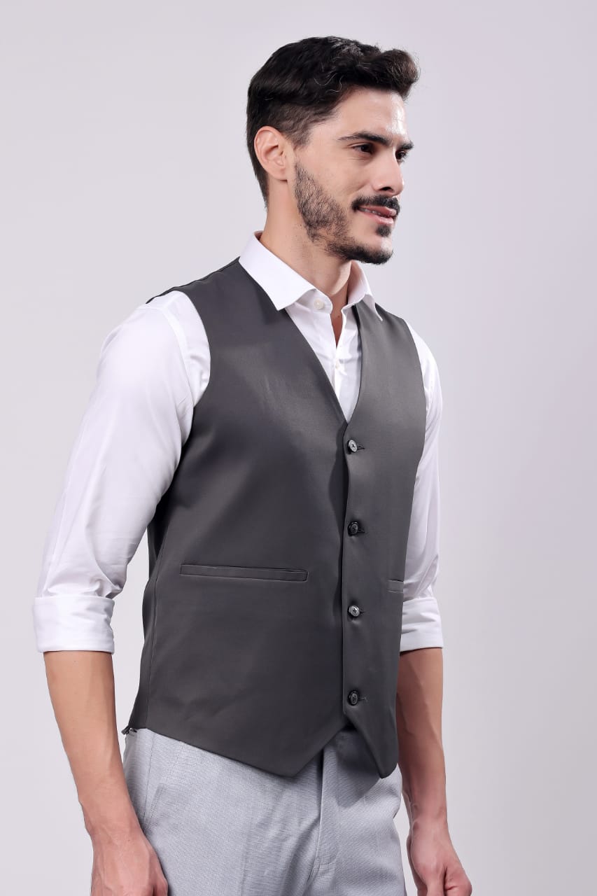 MENS BLACK WAIST COAT