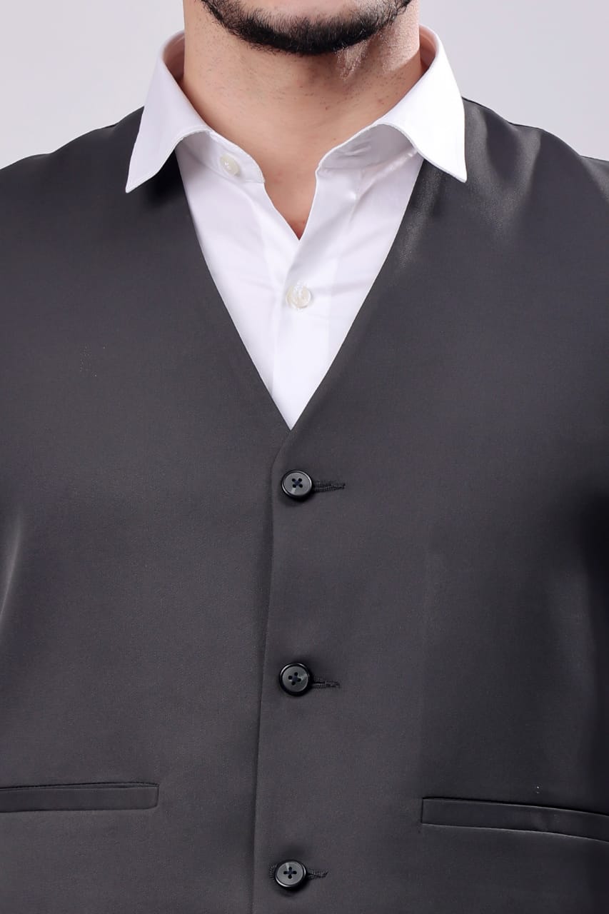 MENS BLACK WAIST COAT