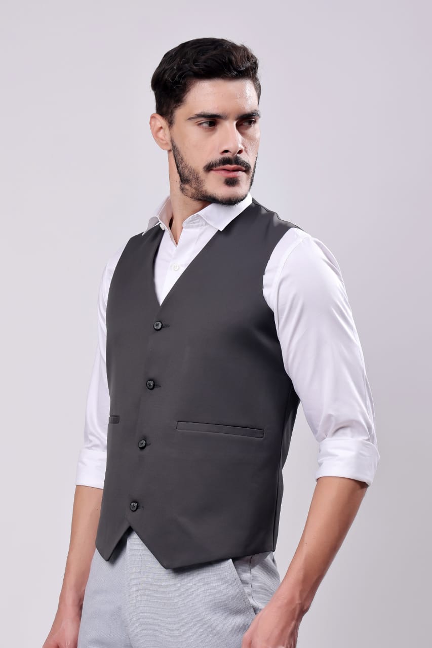 MENS BLACK WAIST COAT