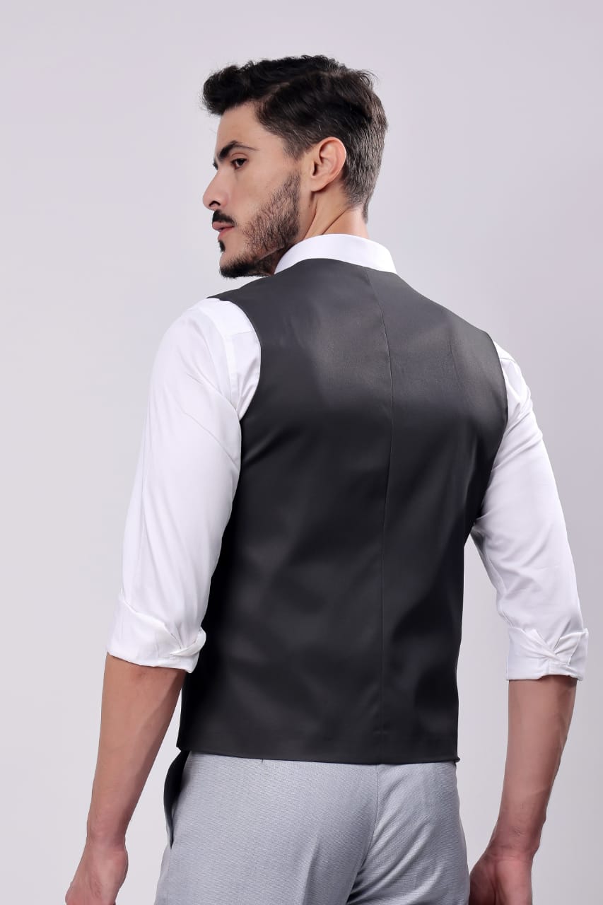 MENS BLACK WAIST COAT