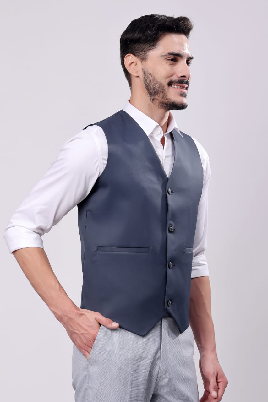 MENS BLUE WAIST COAT