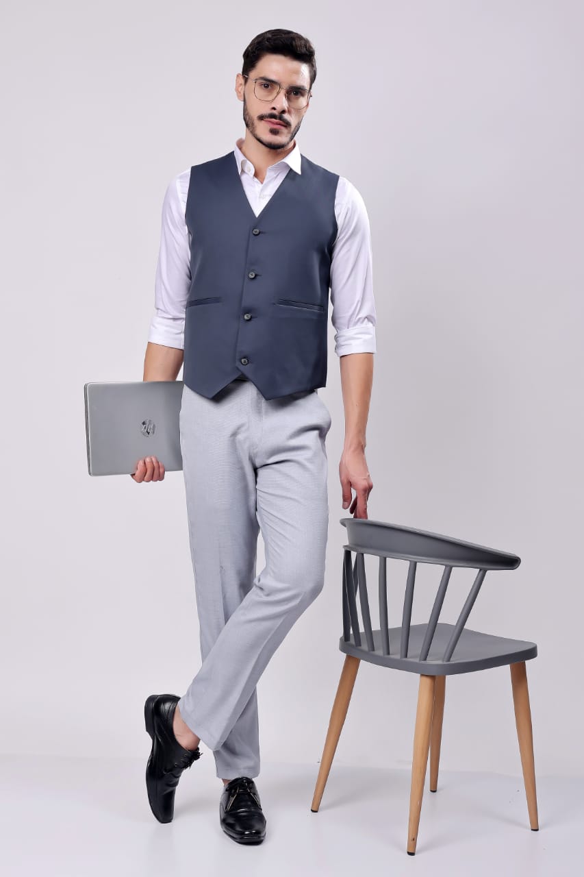 MENS BLUE WAIST COAT