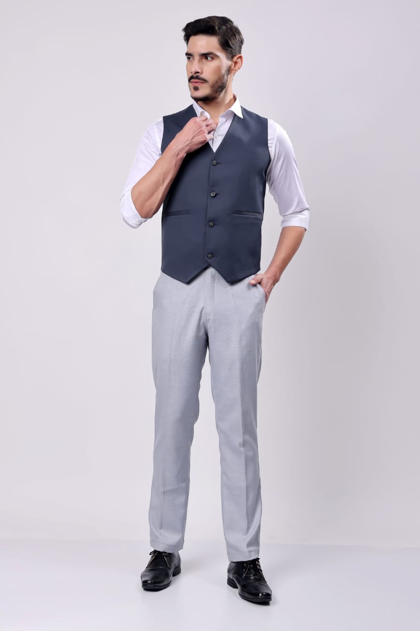 MENS BLUE WAIST COAT