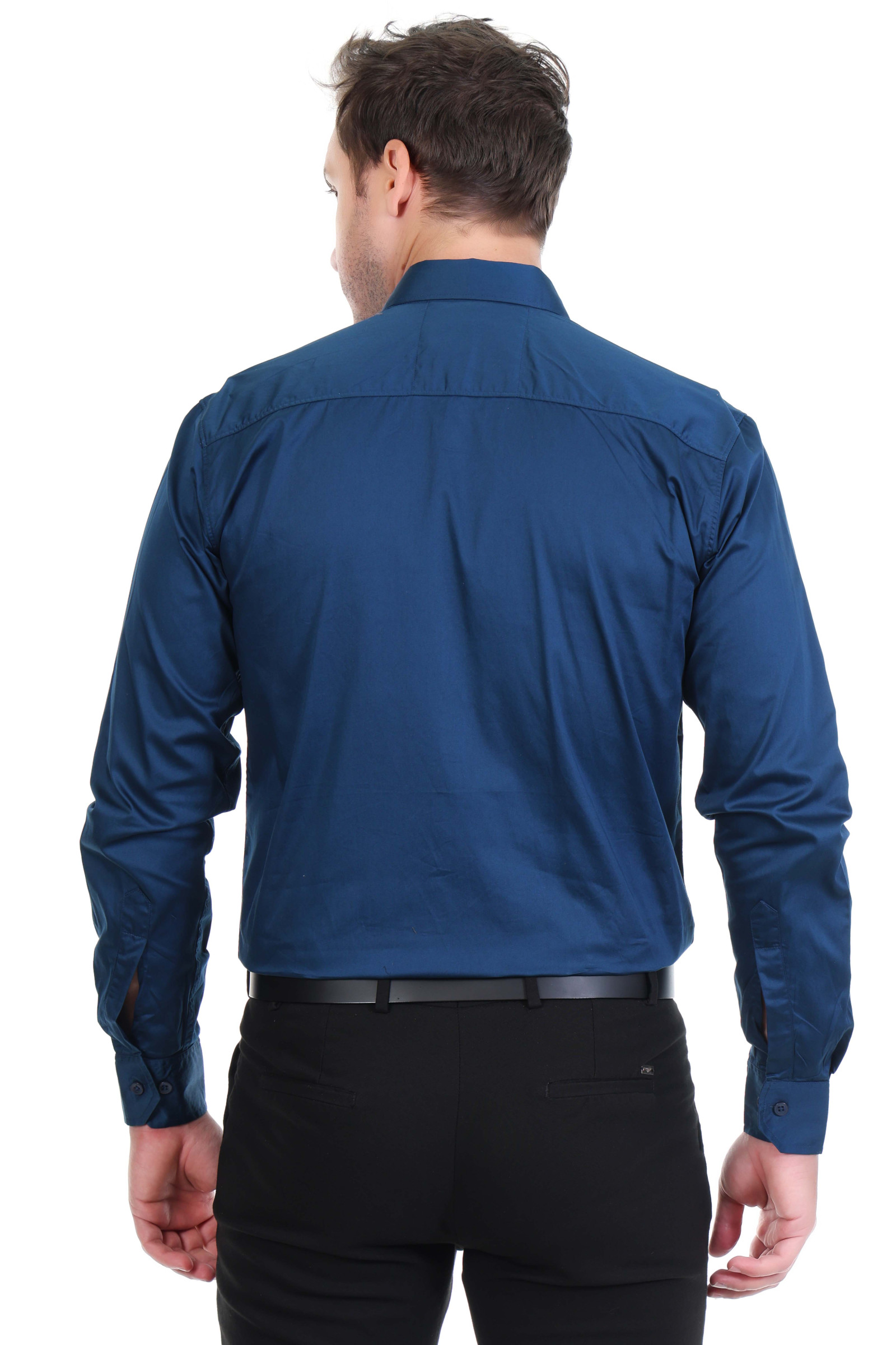 MENS PEACOCK BLUE FORMAL SHIRT