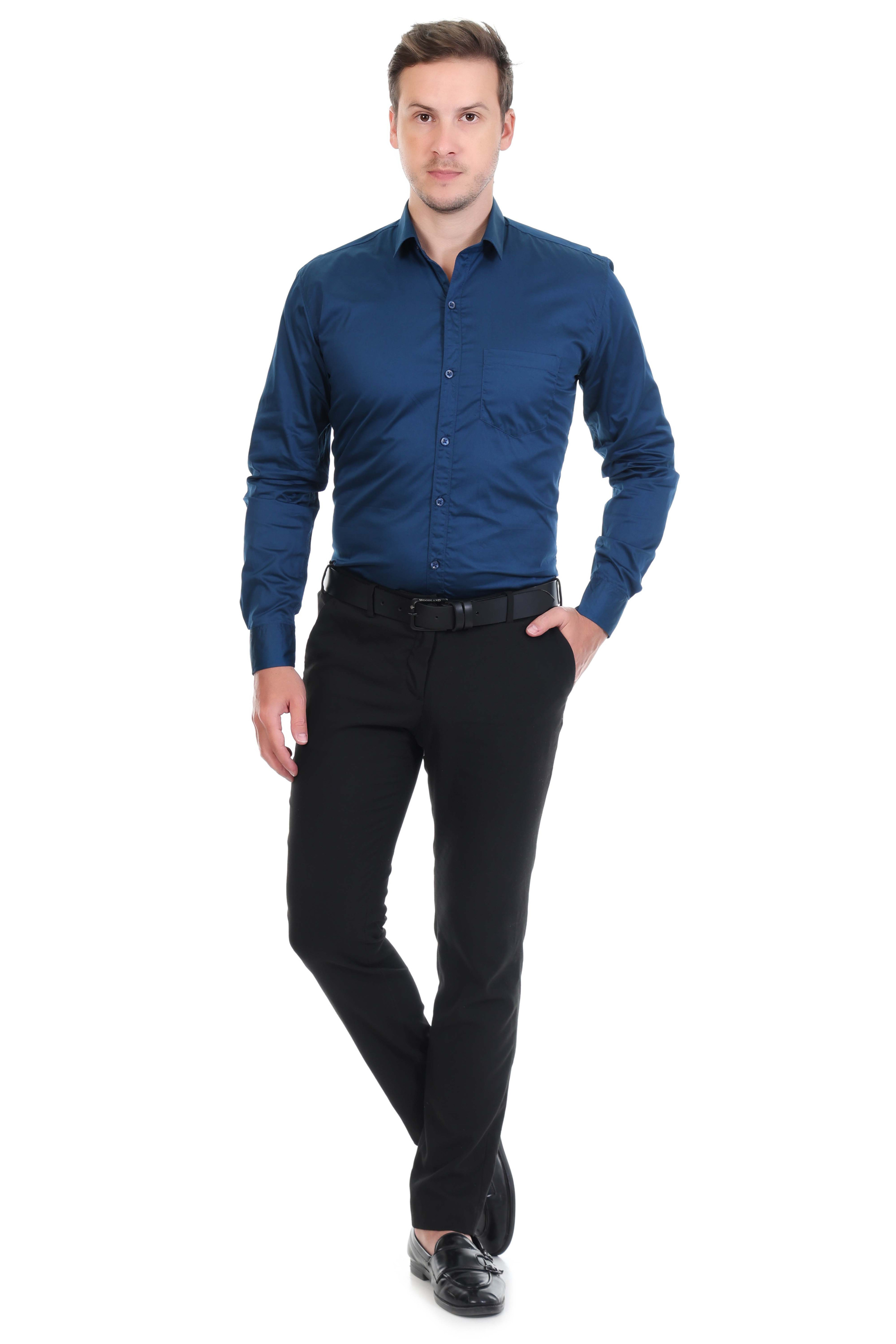 MENS PEACOCK BLUE FORMAL SHIRT