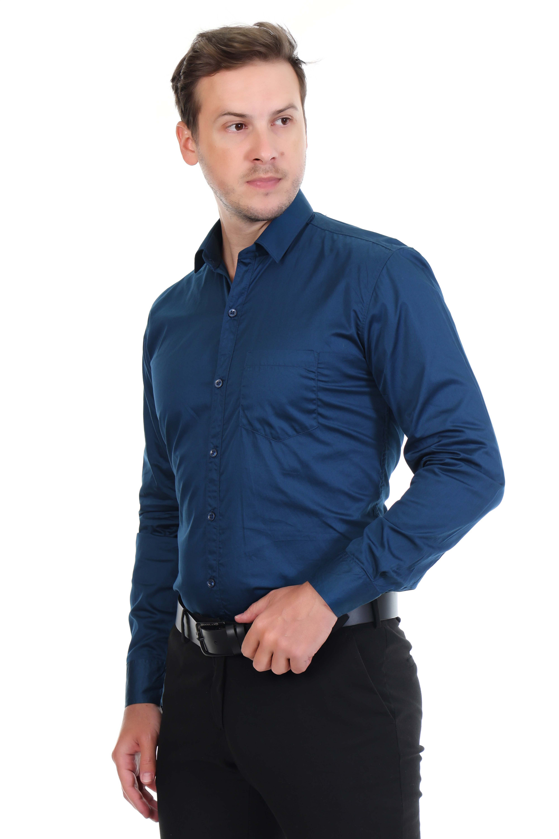 MENS PEACOCK BLUE FORMAL SHIRT