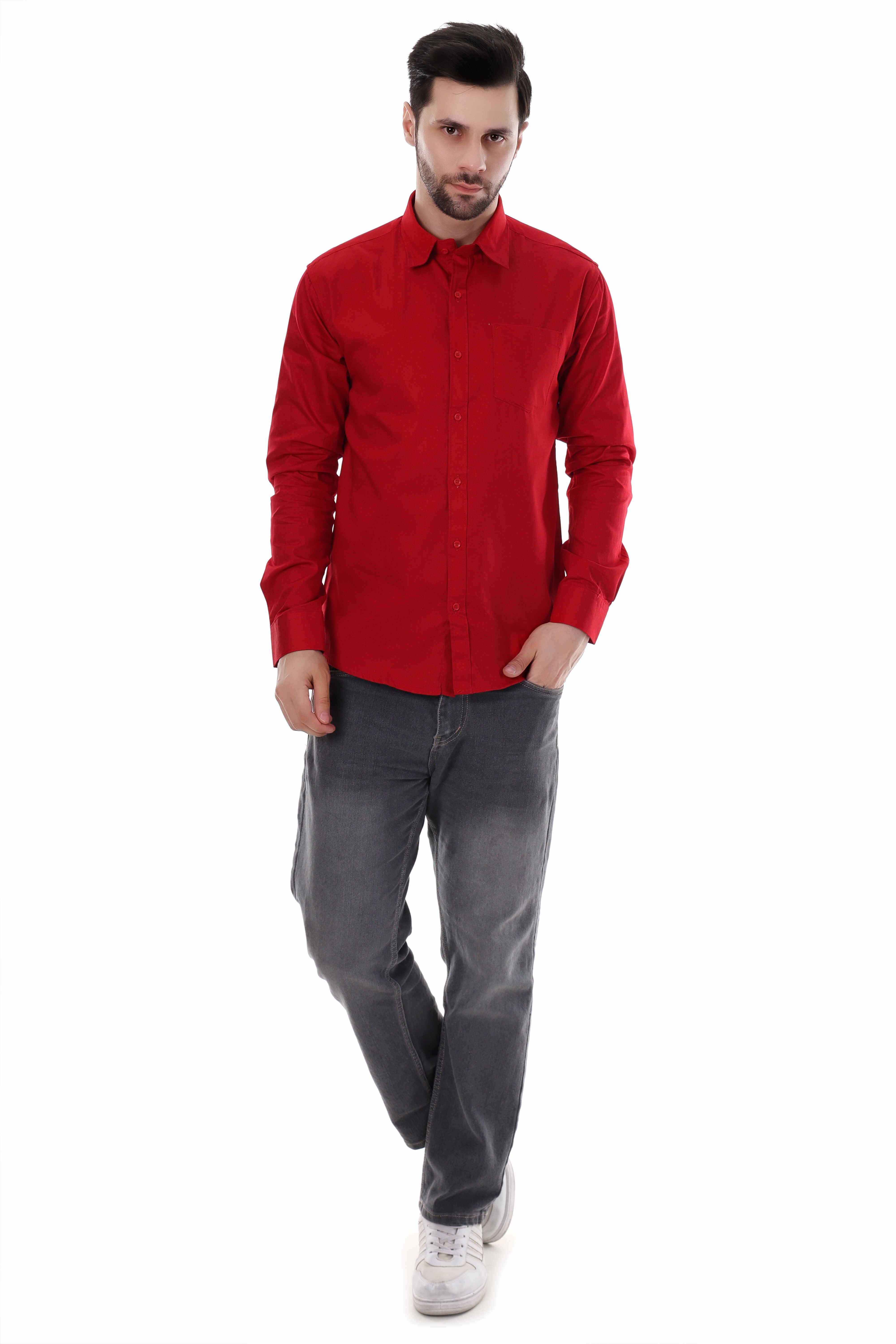 MENS PLAIN RED SHIRT