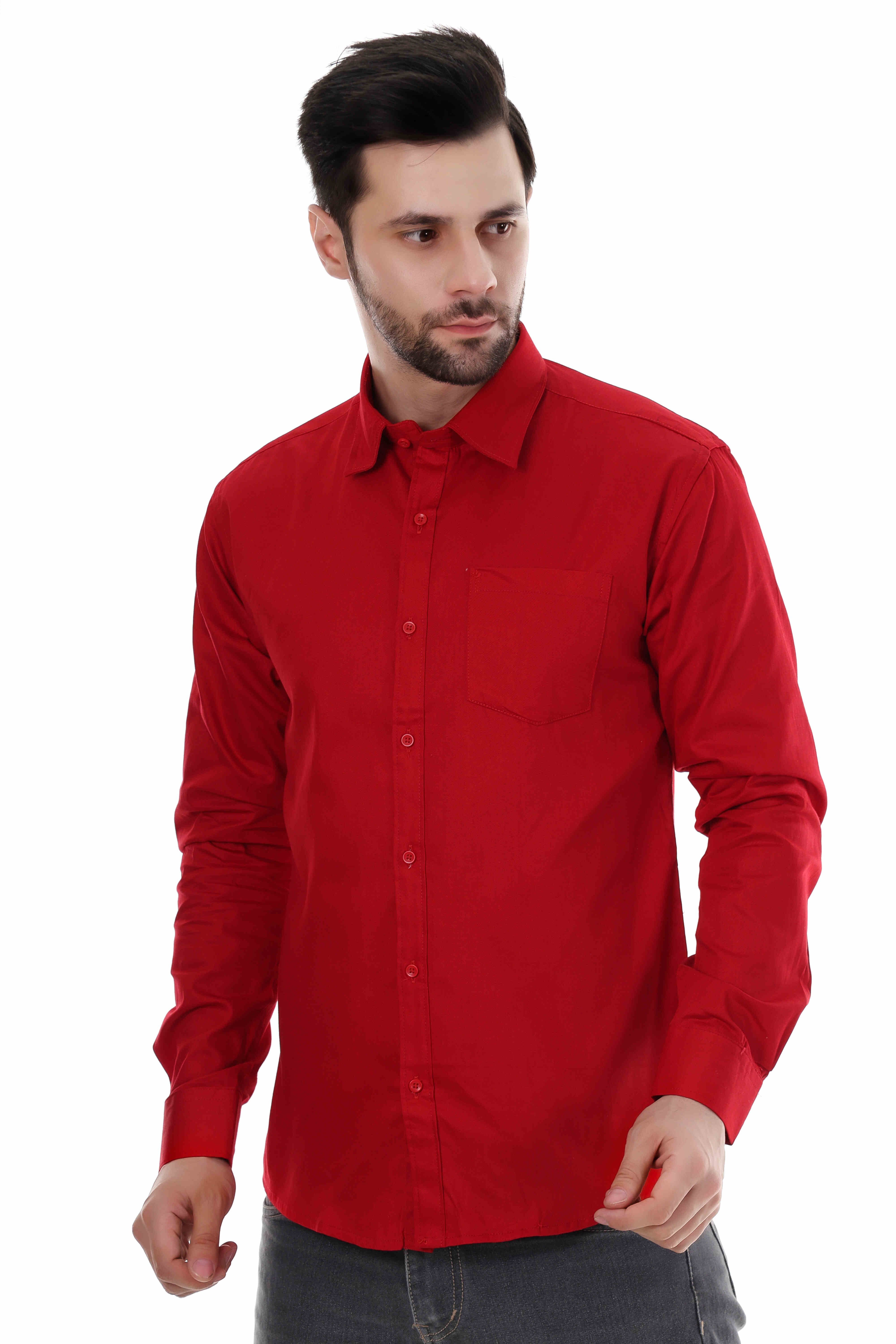 MENS PLAIN RED SHIRT