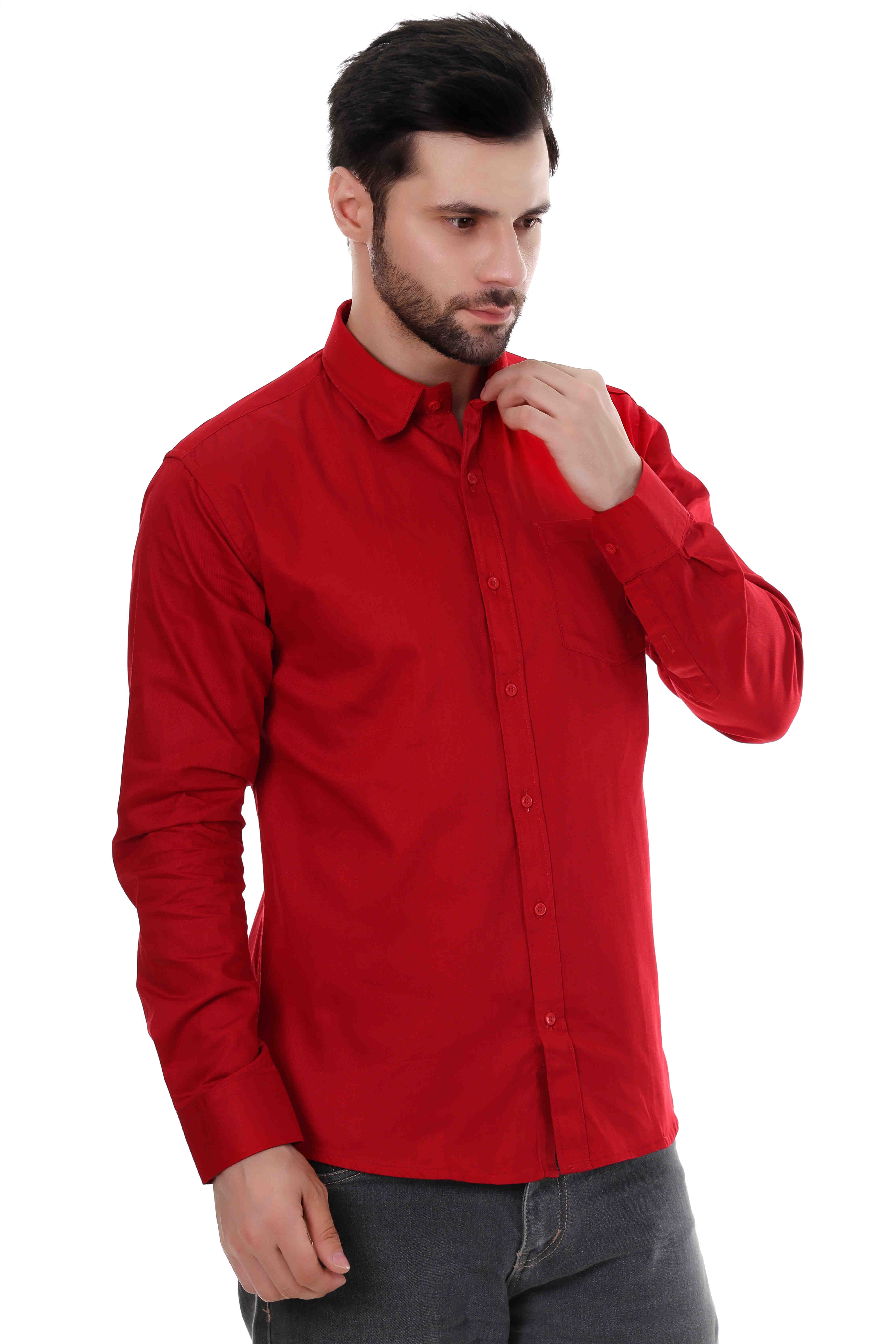 MENS PLAIN RED SHIRT