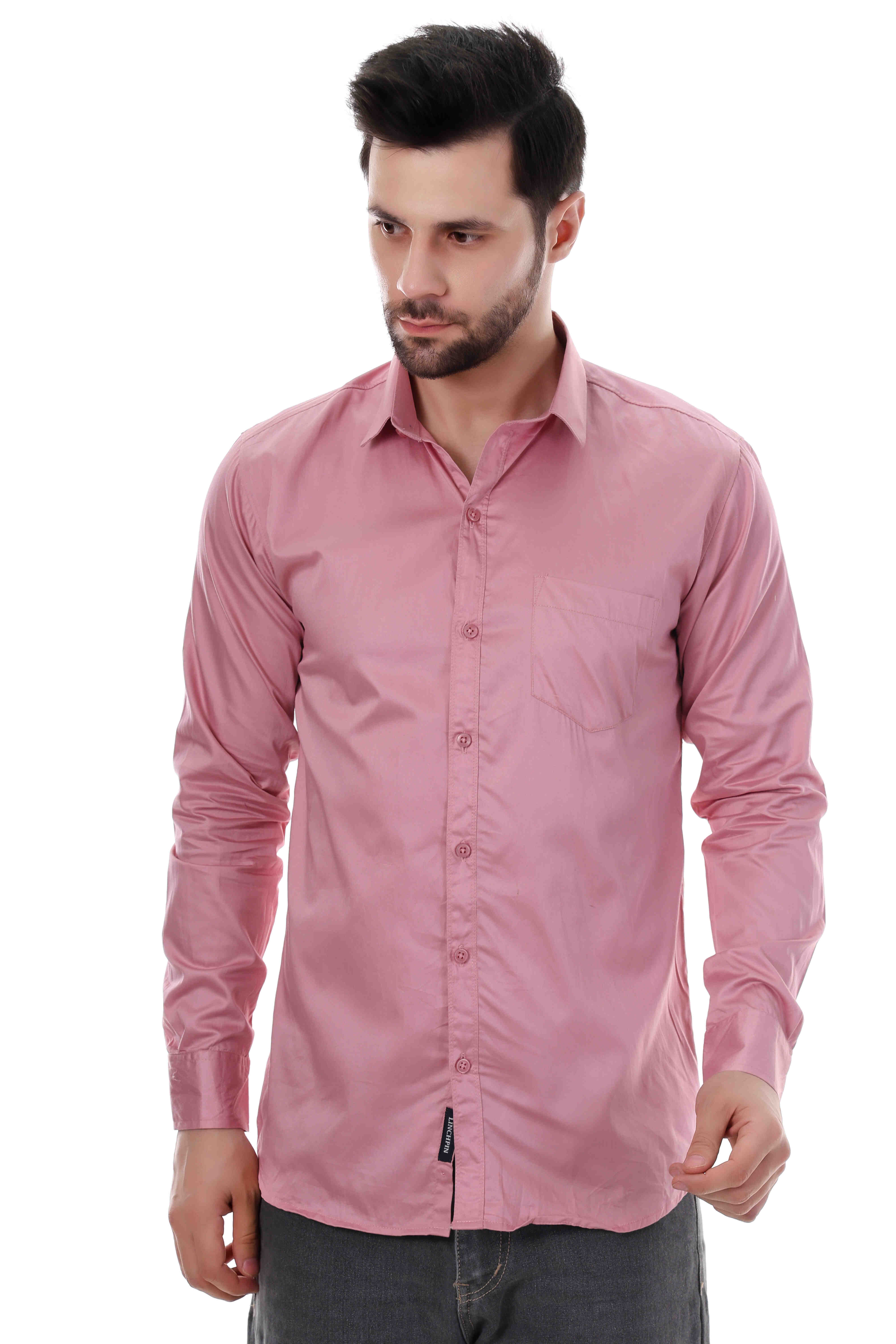 MENS PLAIN PINK SHIRT