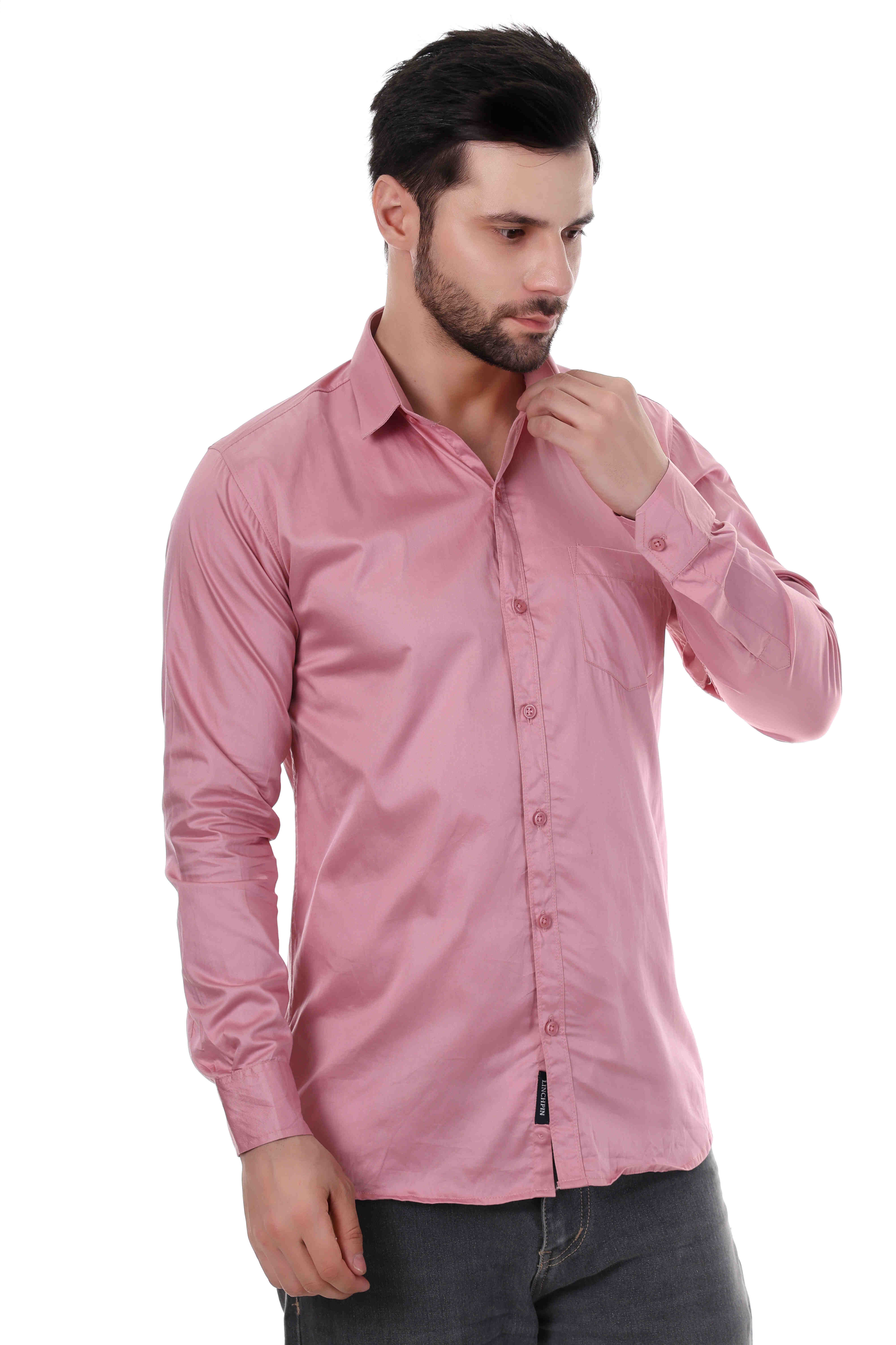MENS PLAIN PINK SHIRT