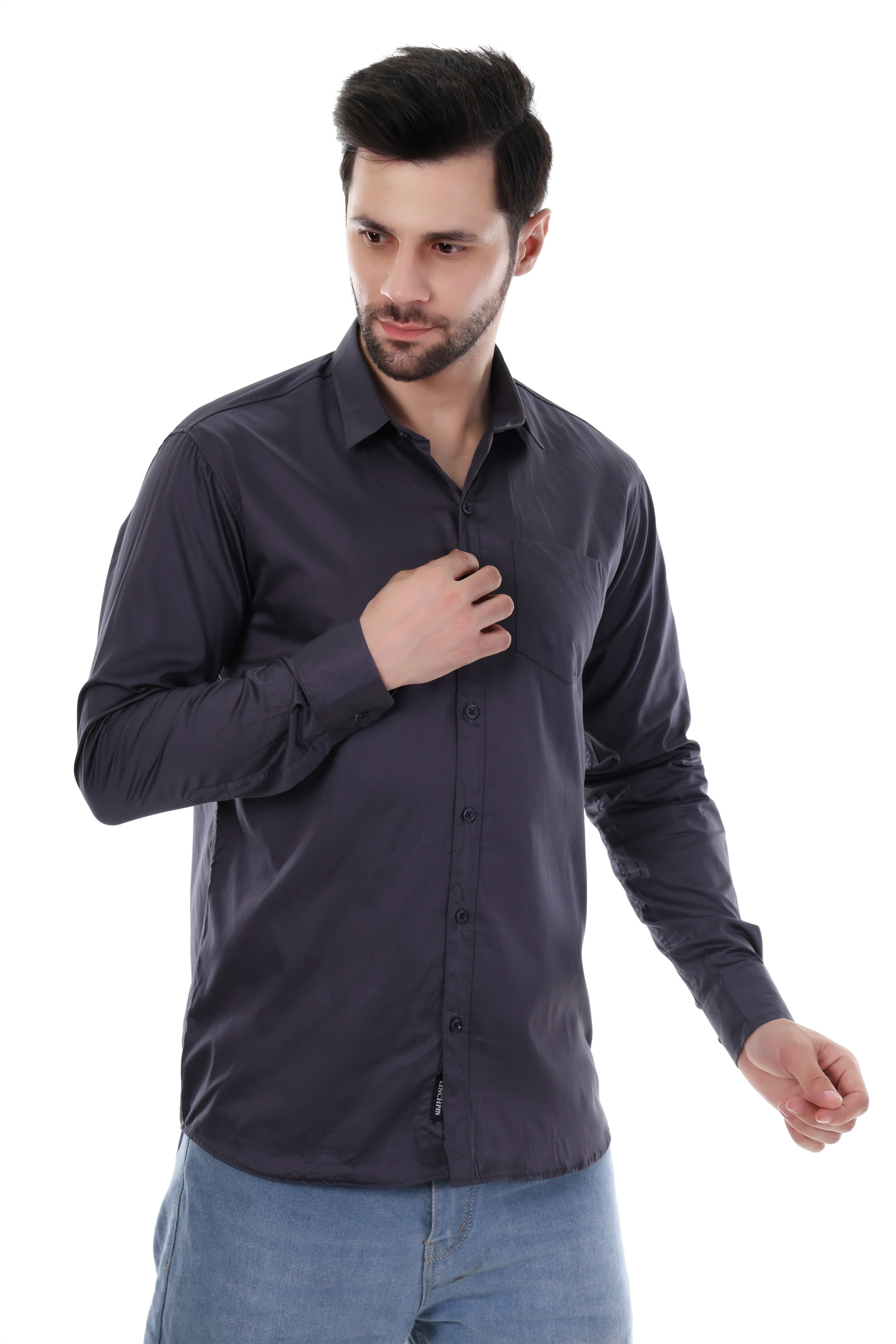 MENS DARK GREY FORMAL SHIRT 
