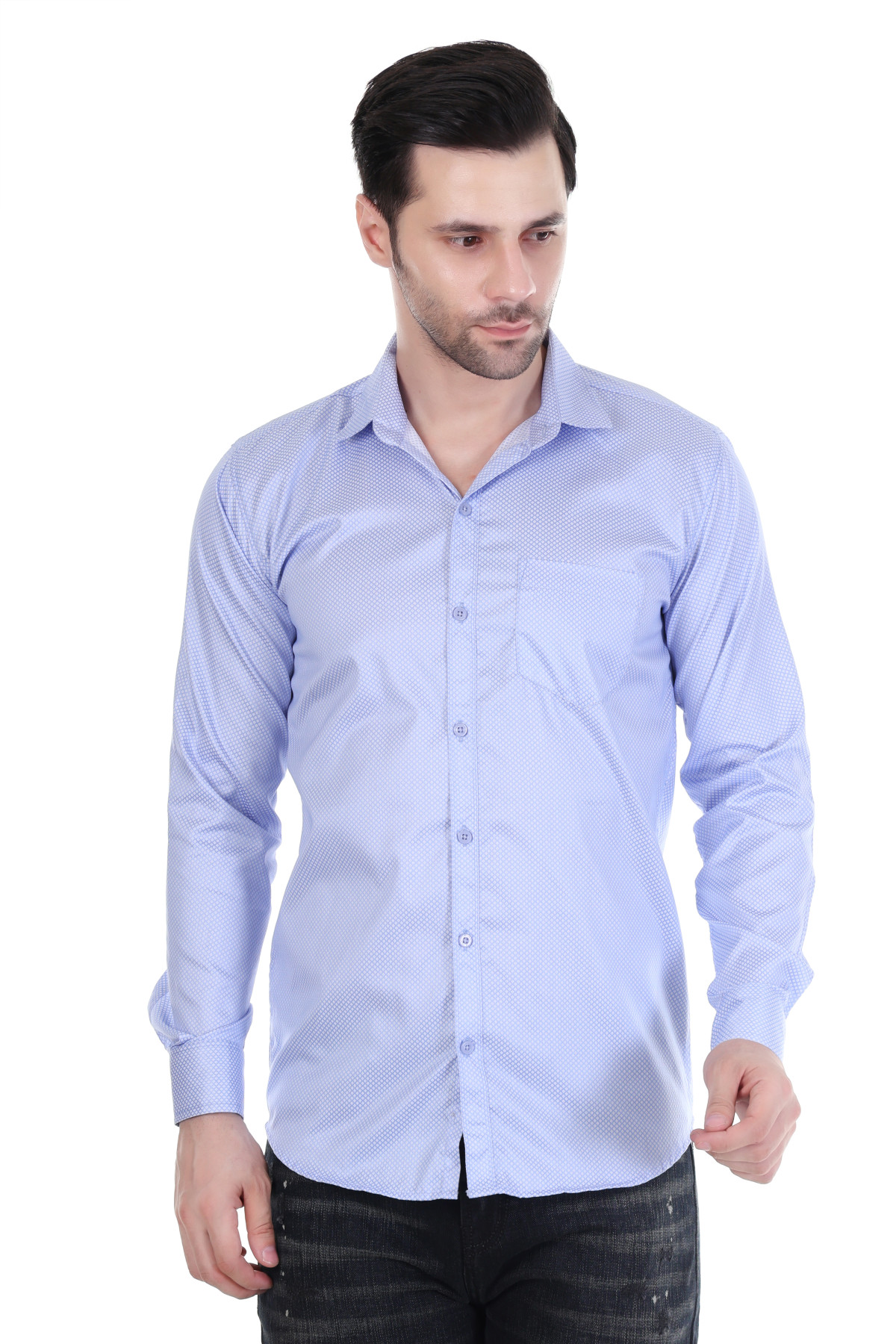 MENS SKYBLUE PRINTED SHIRT