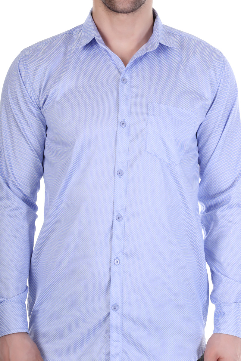 MENS SKYBLUE PRINTED SHIRT
