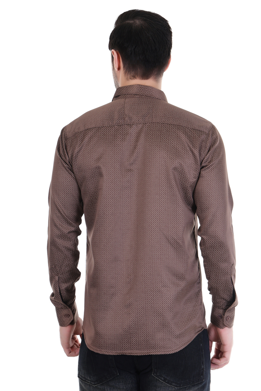 MENS BROWN DESIGN SHIRT