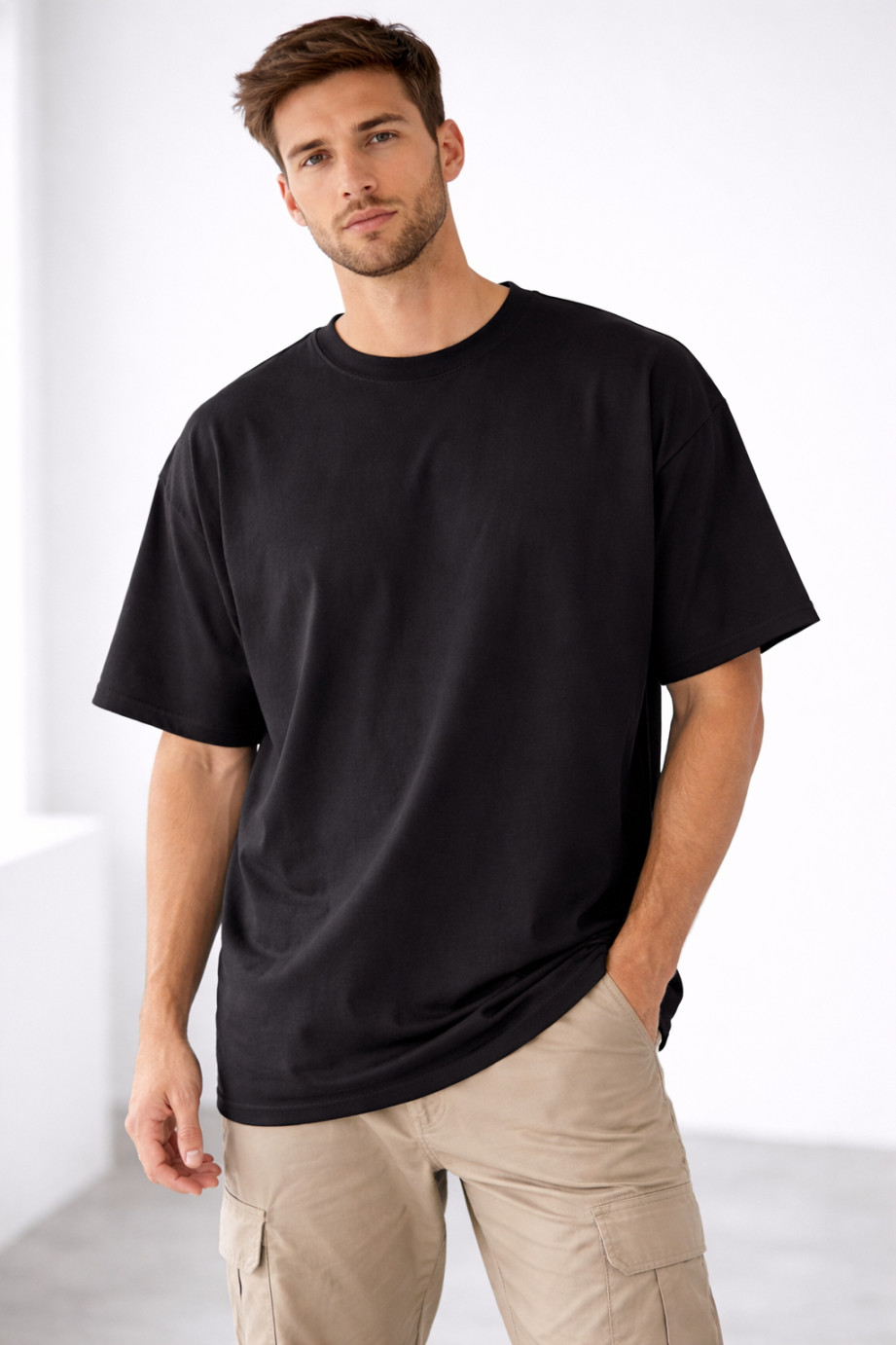 MENS BLACK OVERSIZE T-SHIRT