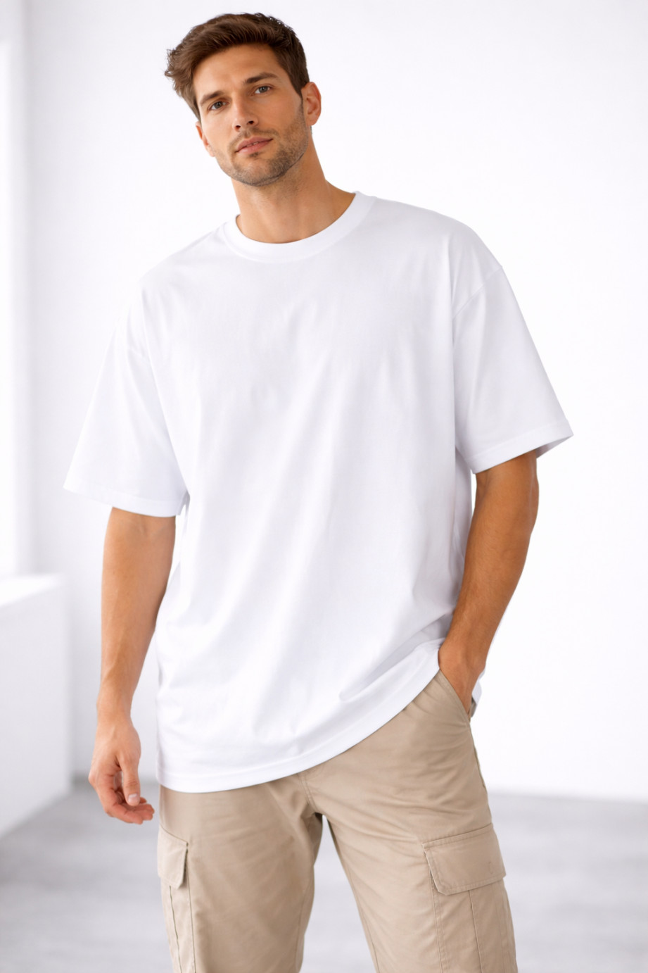 MENS WHITE OVERSIZE T-SHIRT