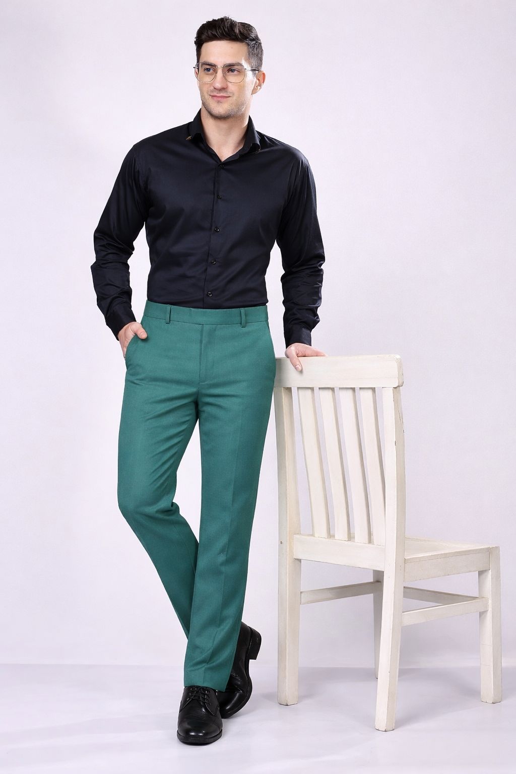 MENS GREEN FORMAL PANT