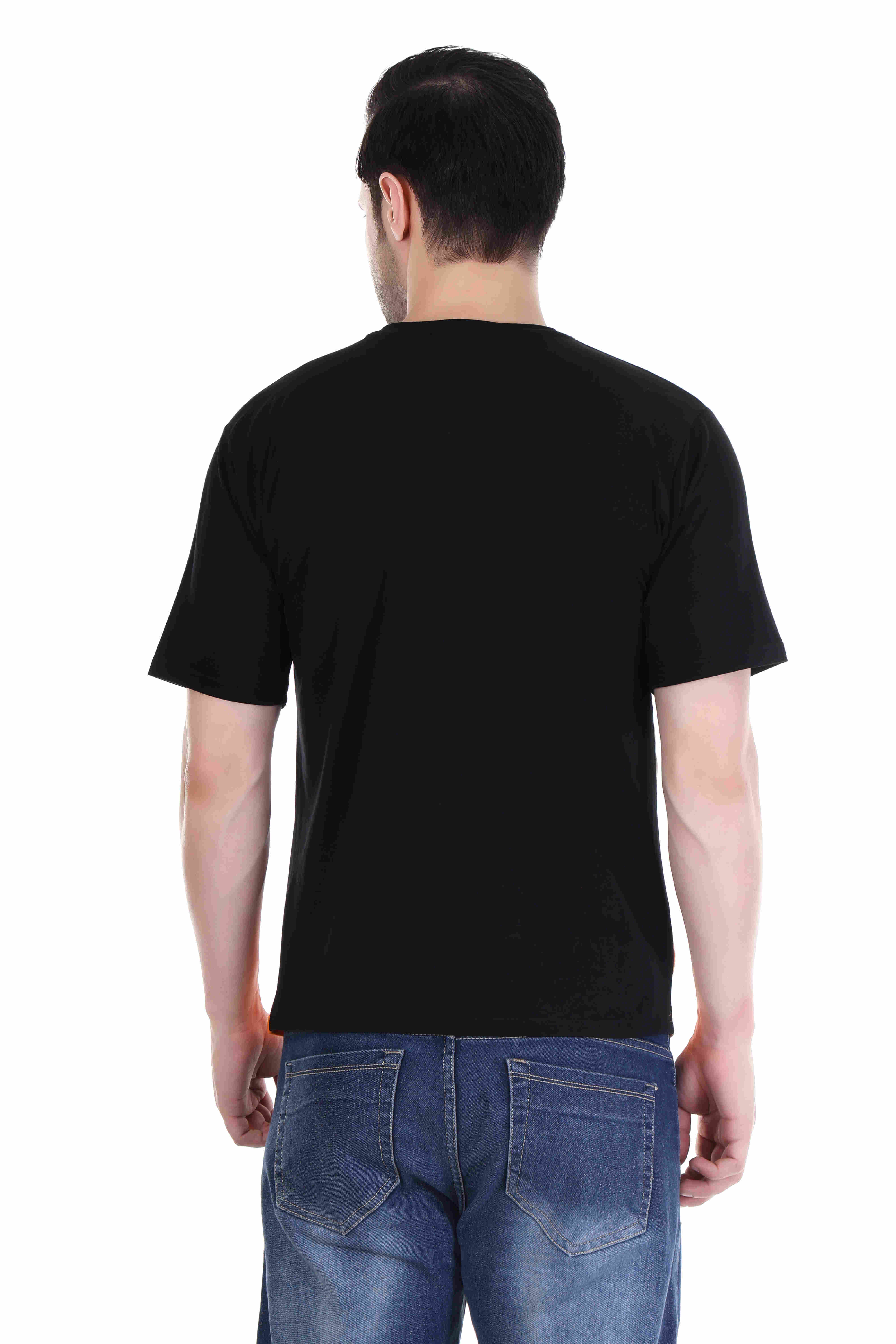 MENS BLACK-ORANGE-CREAM T-SHIRT