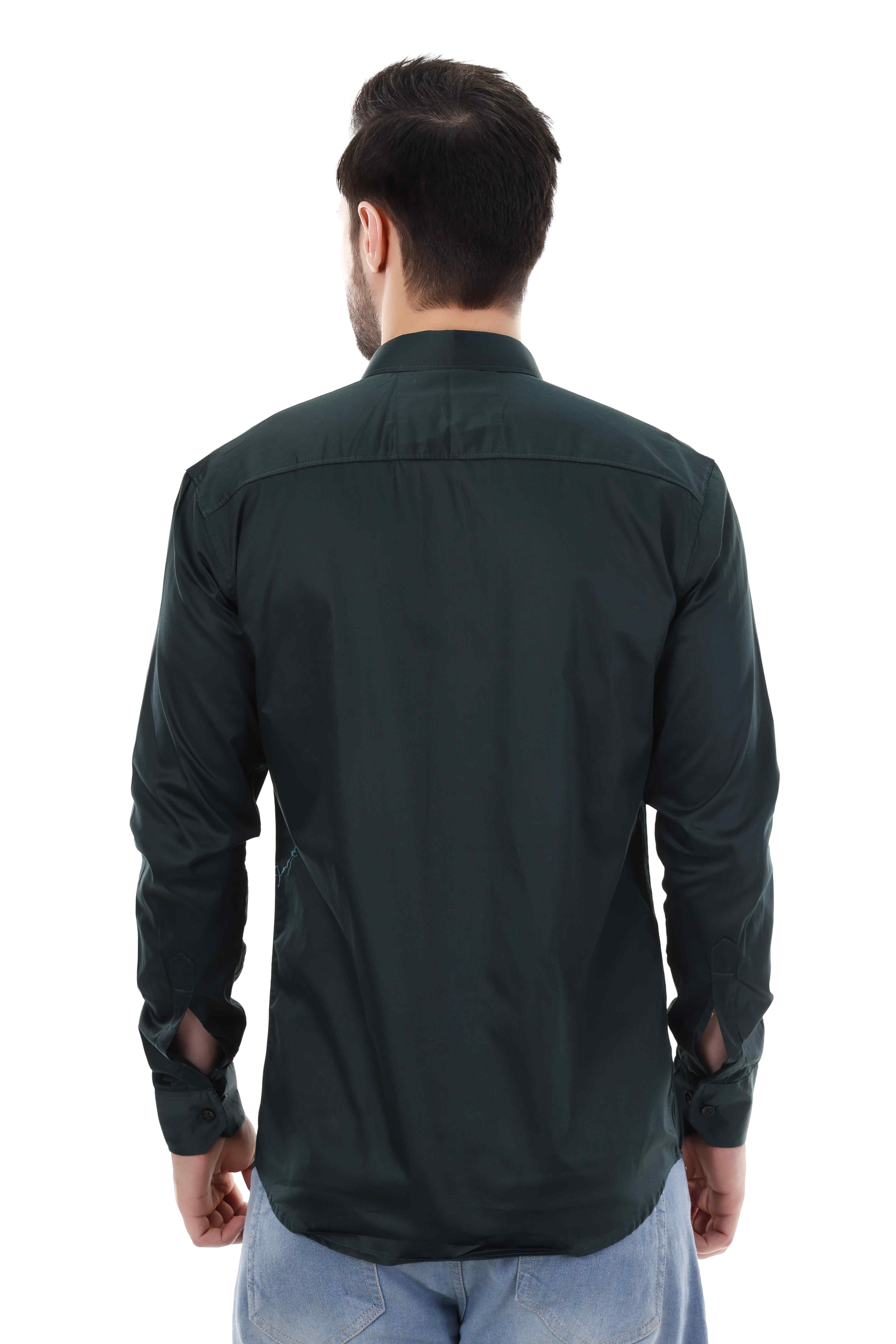 MENS PLAIN DARK GREEN SHIRT