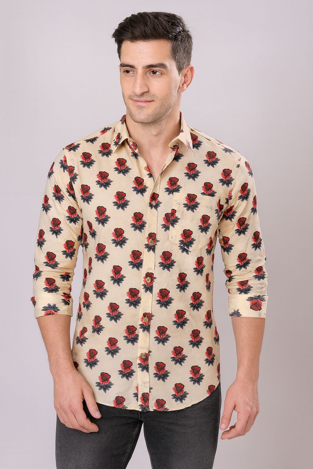 MENS FLOWER PRINTED SHIRT