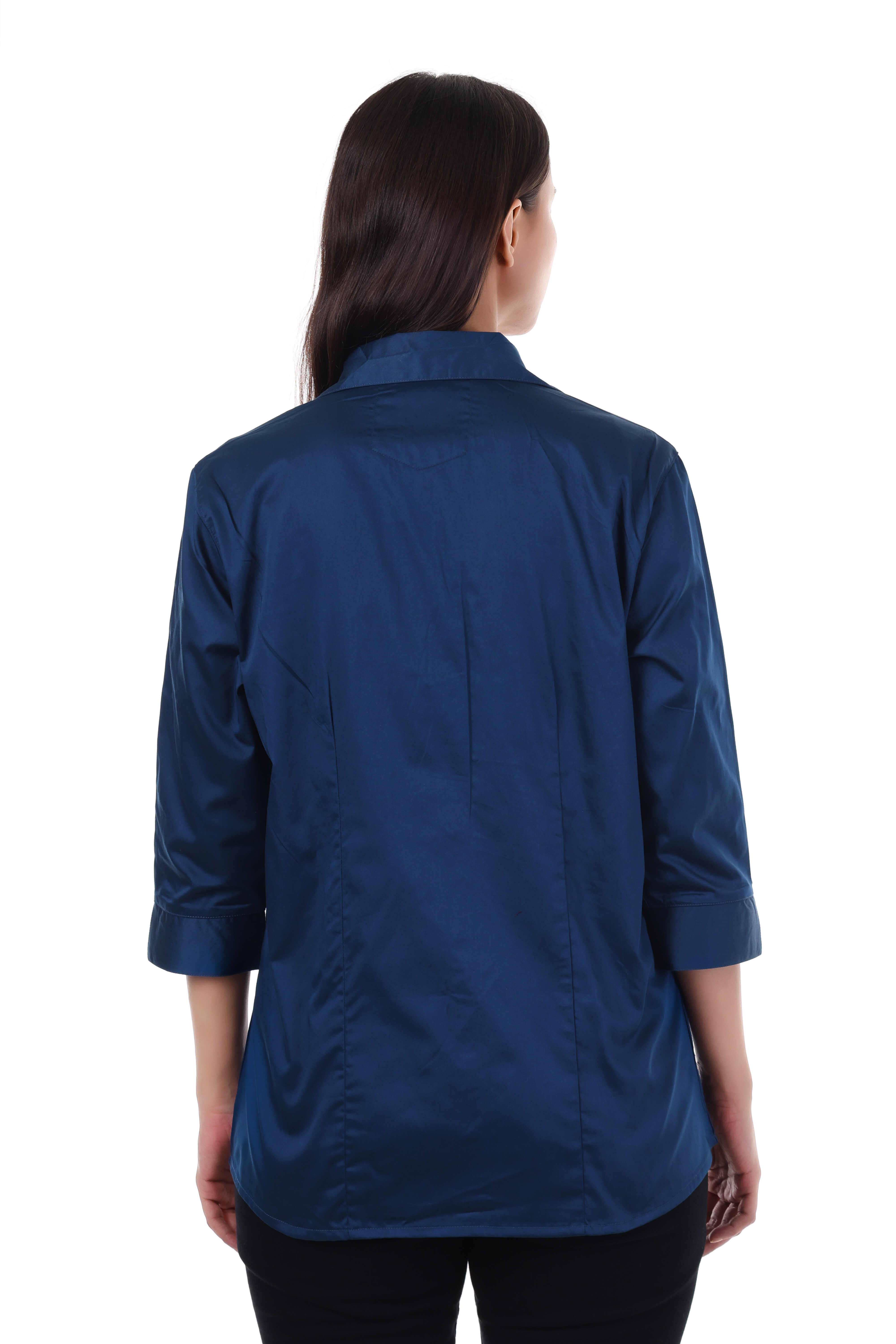WOMENS TEAL BLUE FORMAL SHIRT