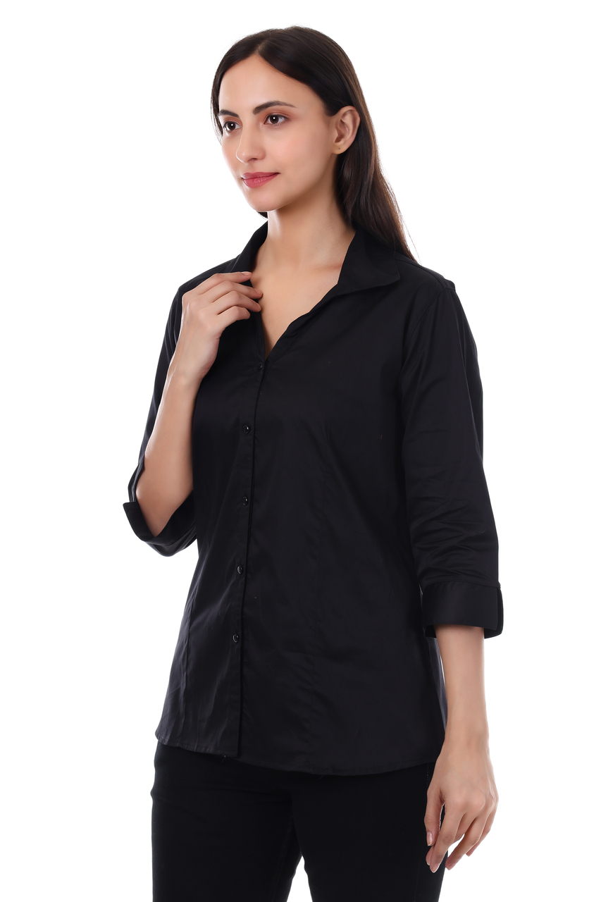 WOMENS BLACK FORMAL SHIRT