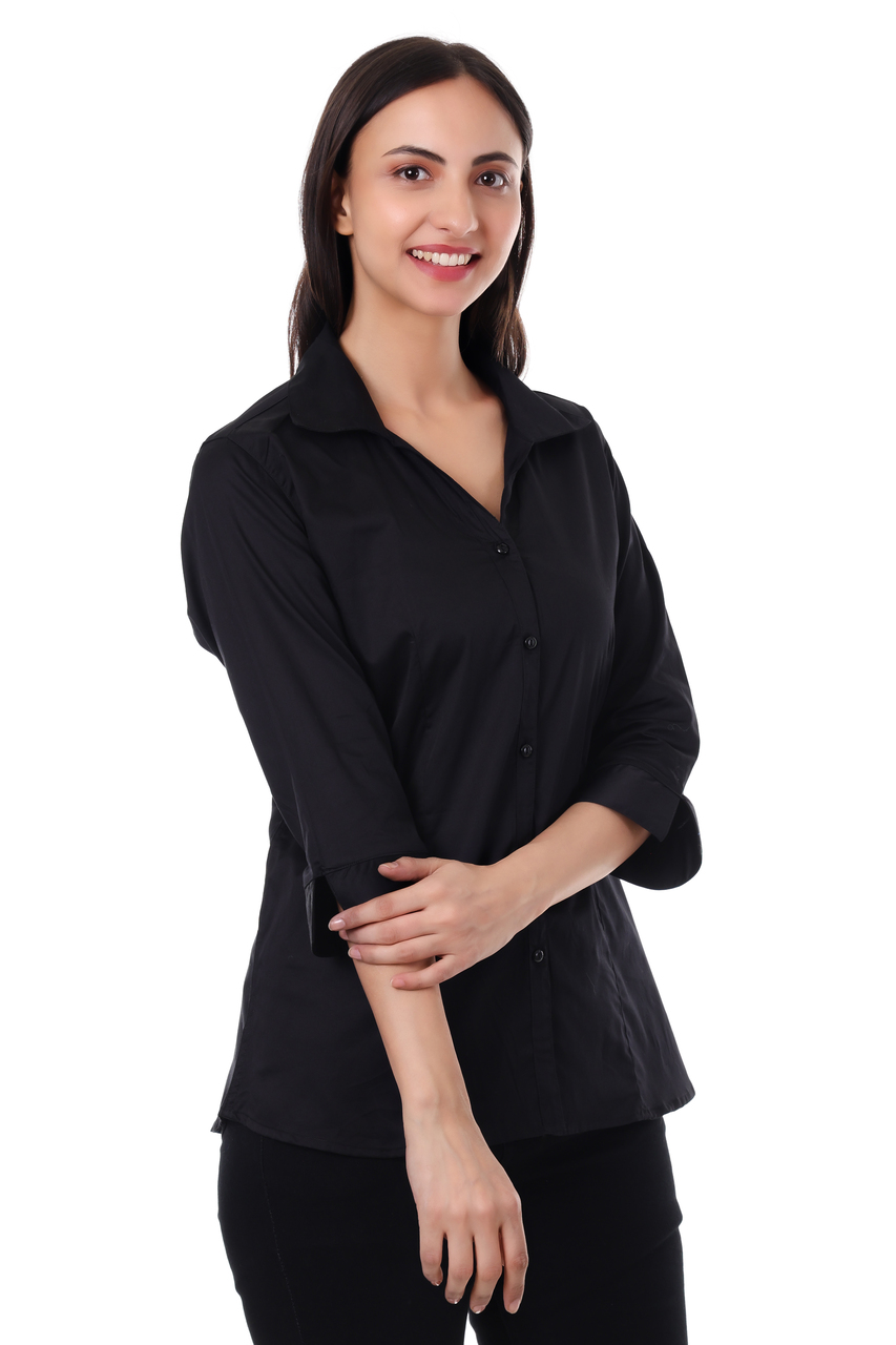 WOMENS BLACK FORMAL SHIRT