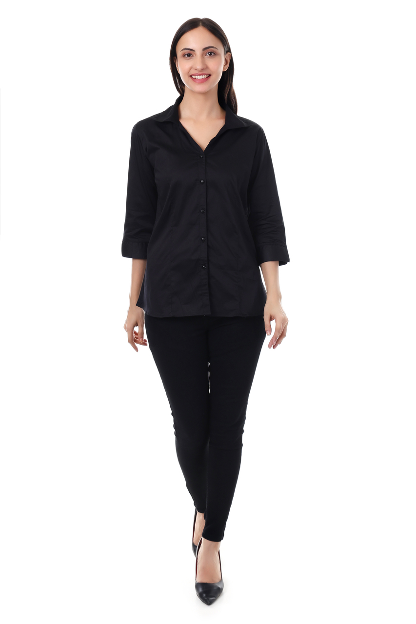 WOMENS BLACK FORMAL SHIRT